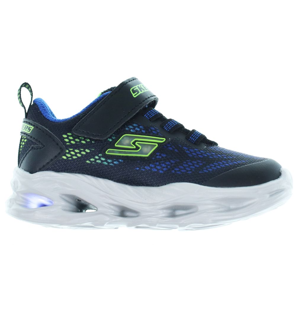 Skechers Sko m. Lys - Vortex-Flash - Black/Blue/Lime