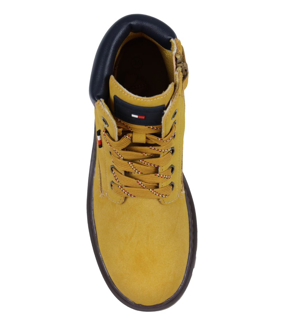 Tommy Hilfiger Støvler - Lace-Up Bootie - Ocher/Blue