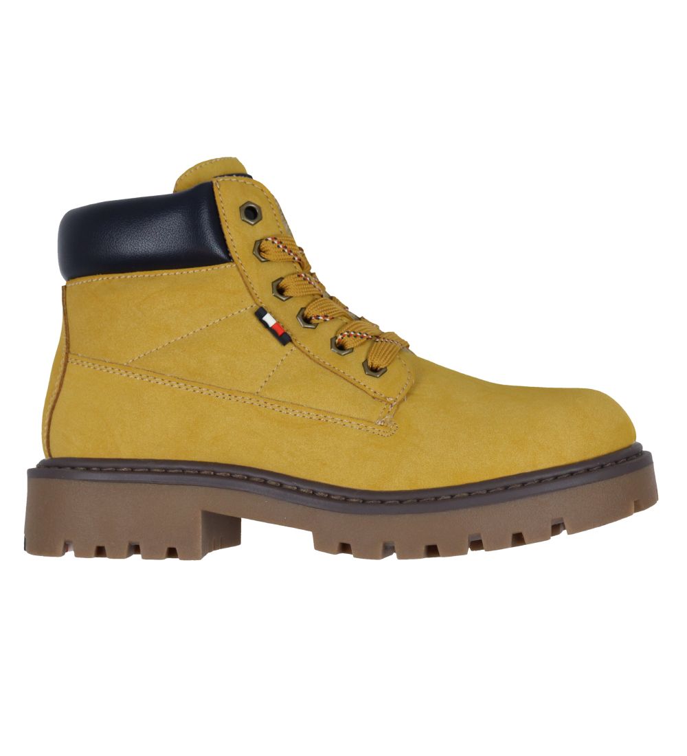 Tommy Hilfiger Støvler - Lace-Up Bootie - Ocher/Blue