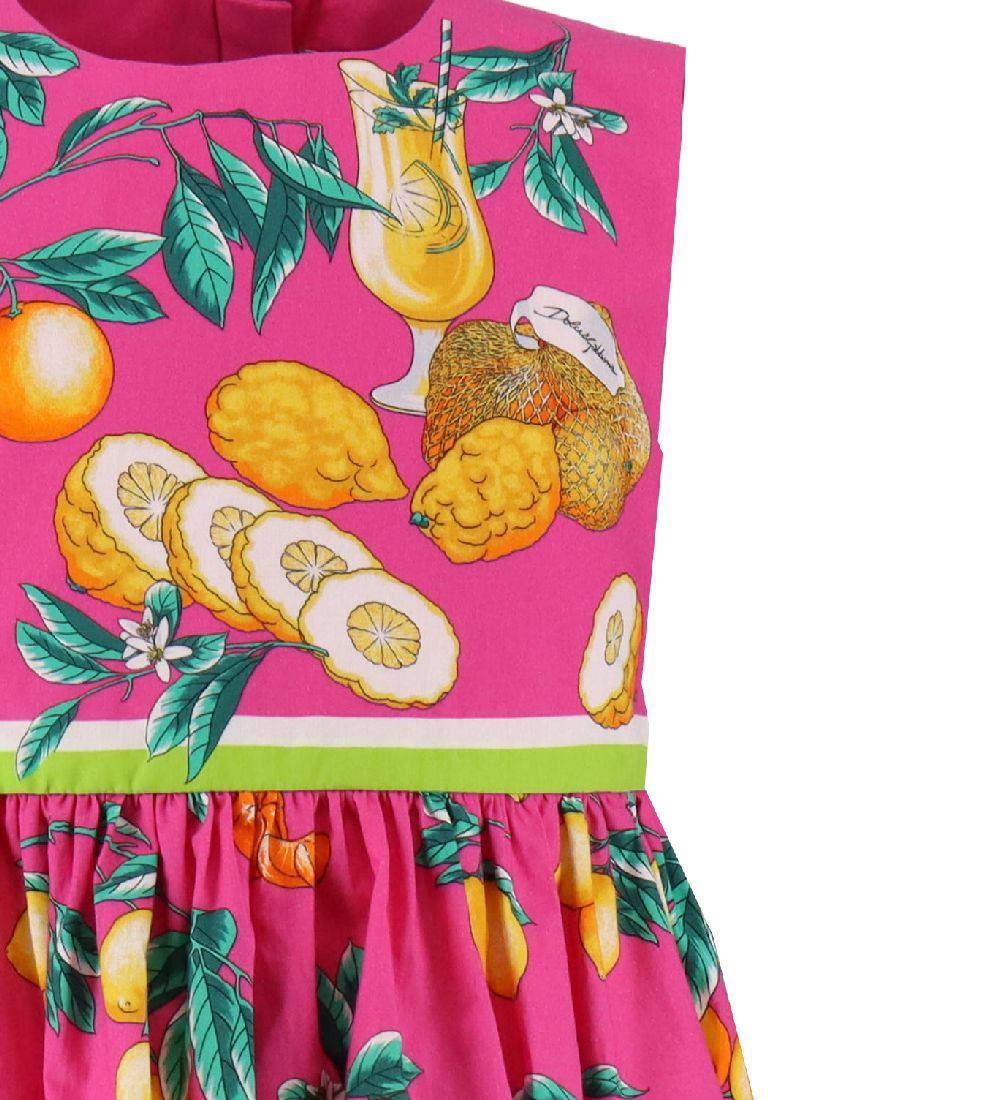 Dolce & Gabbana Kjole - Pink m. Citrusfrugter