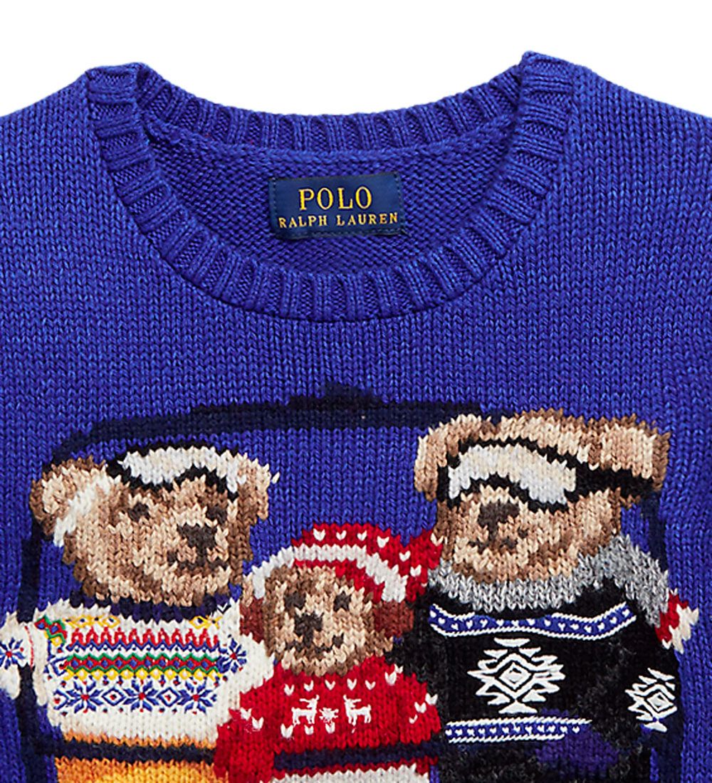Polo Ralph Lauren Bluse - Strik - Classics IV - Blå m. Bamser