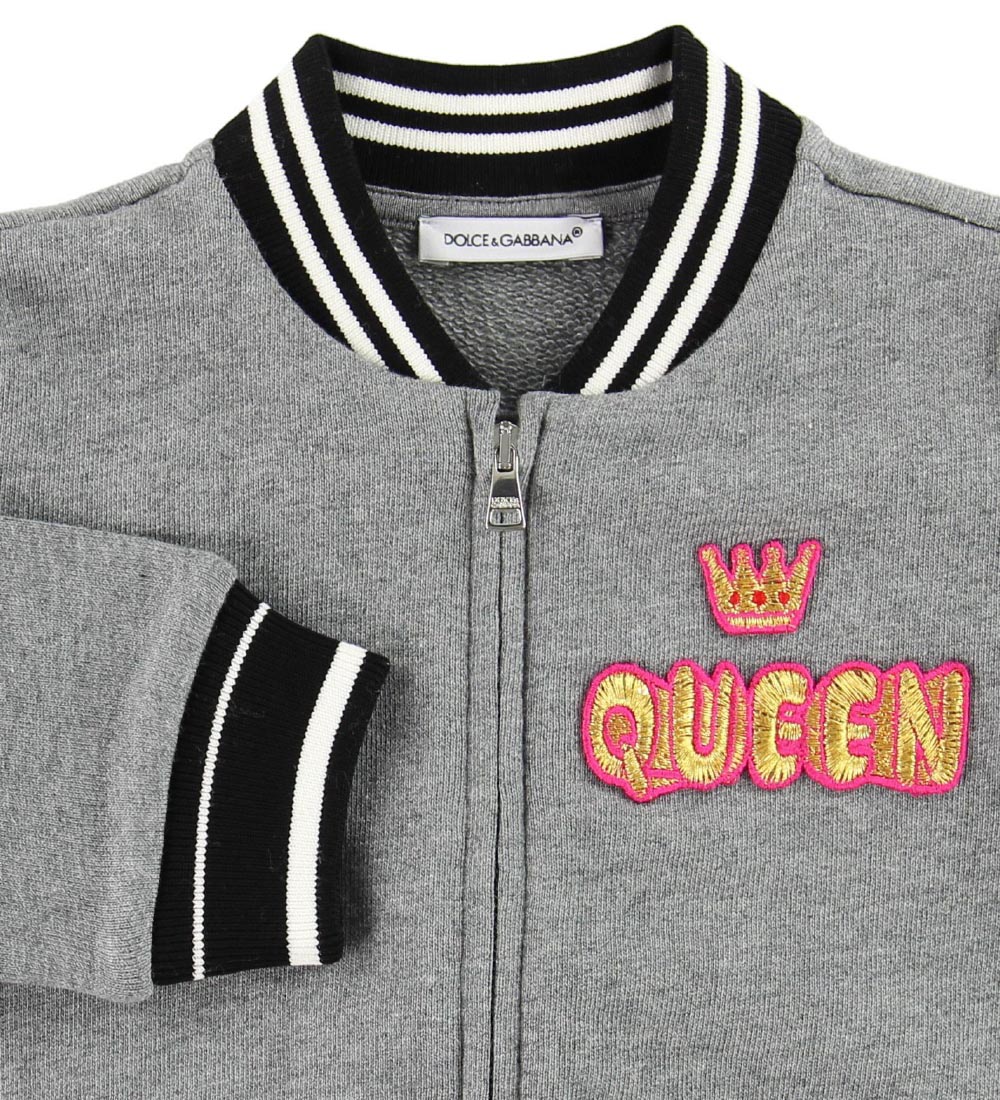 Dolce & Gabbana Cardigan - Sweat - Gråmeleret m. Queen