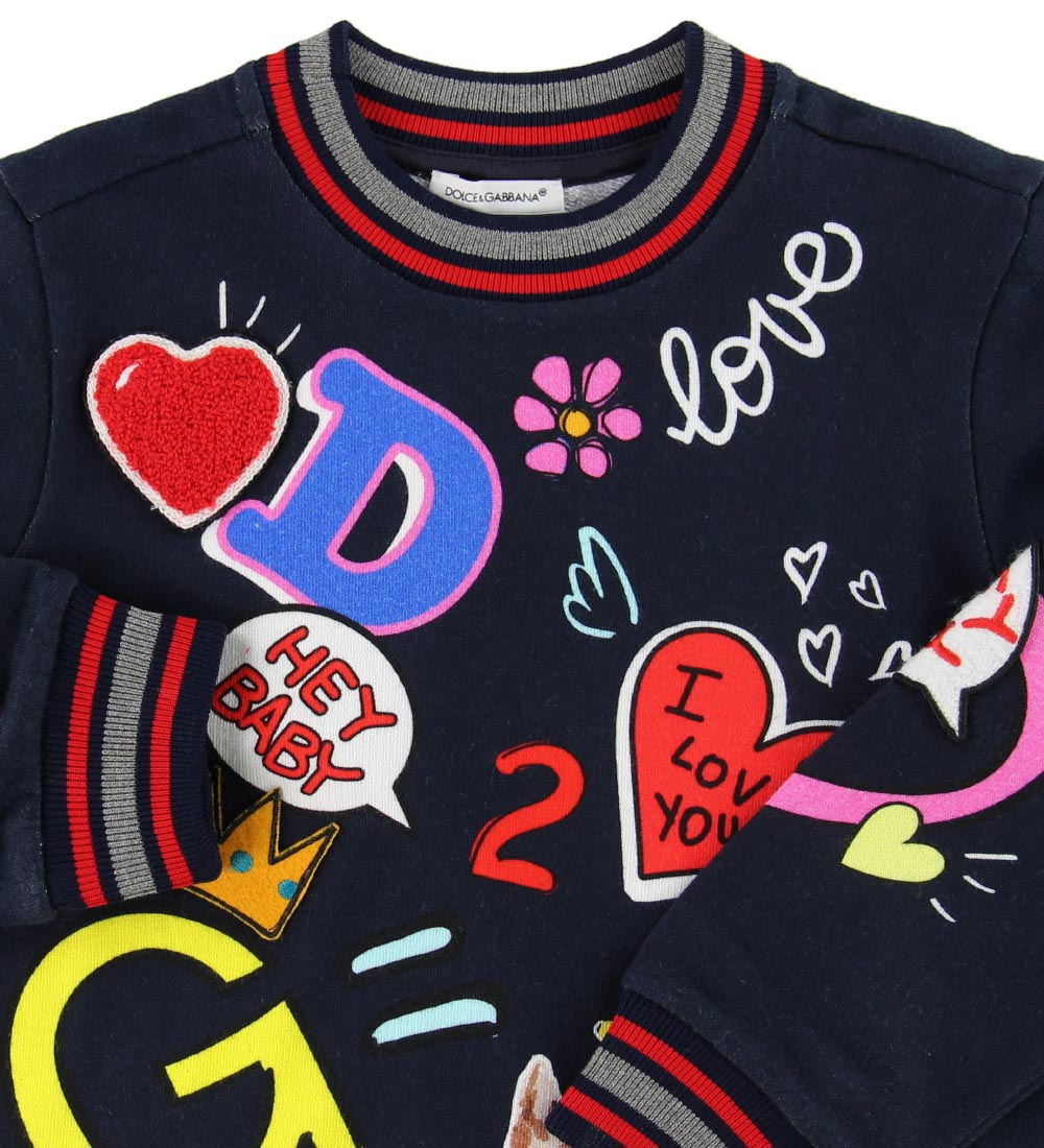 Dolce & Gabbana Kjole - Sweat - Navy m. Print