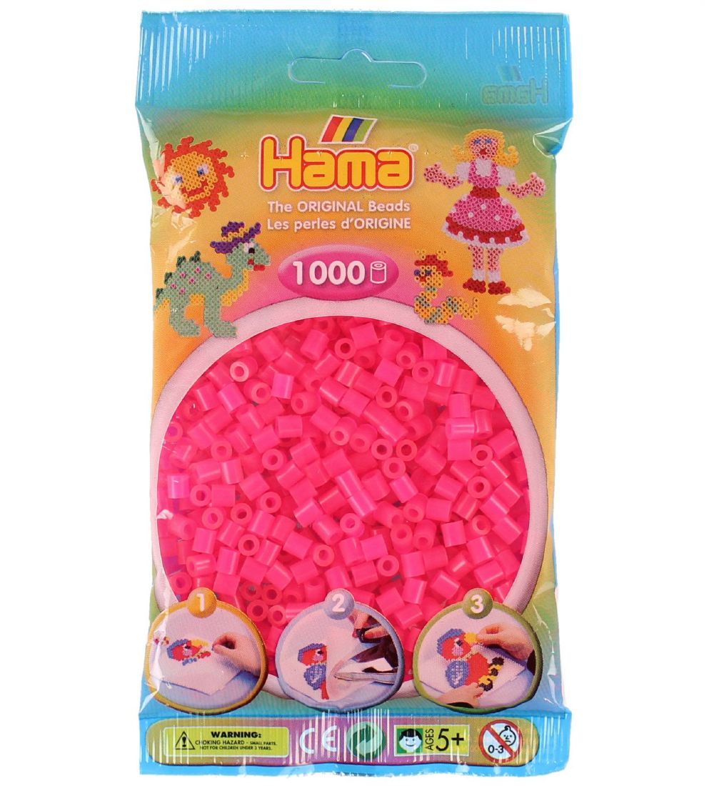 Hama Midi Perler - 1000 stk. - 32 Neon Fuchsia