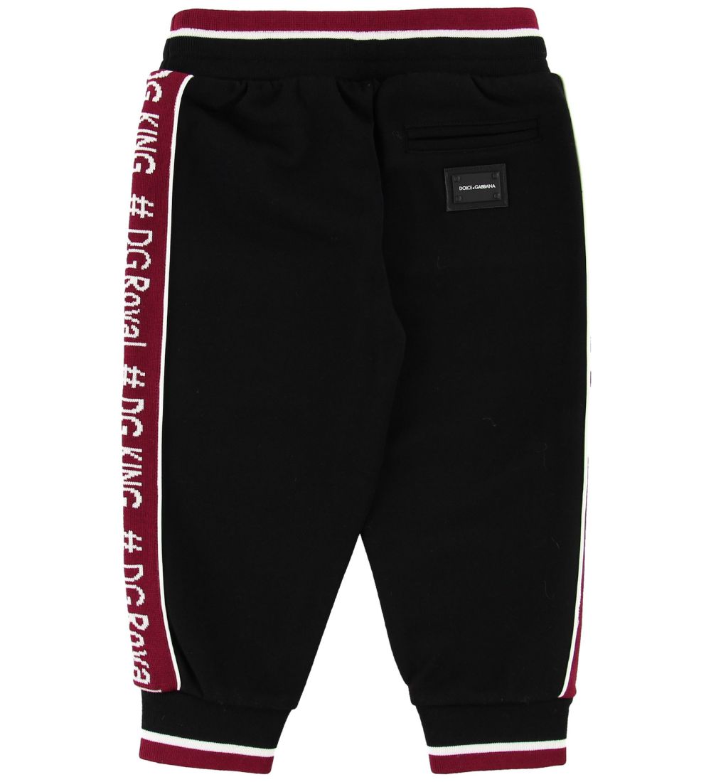 Dolce & Gabbana Sweatpants - Sort m. Bordeaux