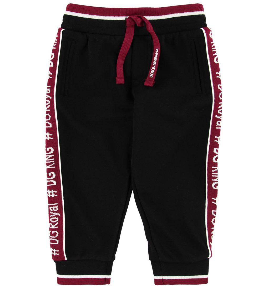 Dolce & Gabbana Sweatpants - Sort m. Bordeaux