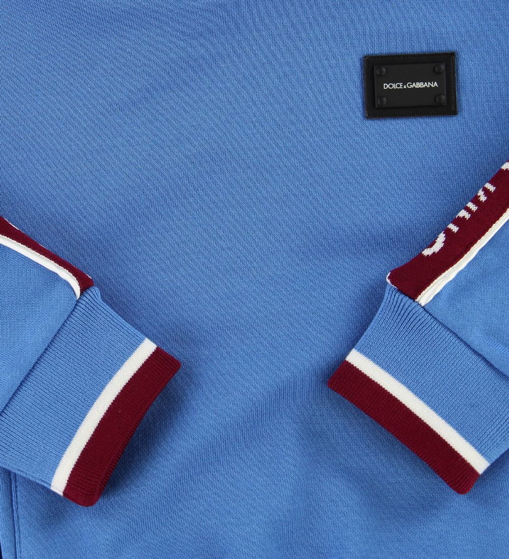 Dolce & Gabbana Hættetrøje - Lyseblå m. Bordeaux