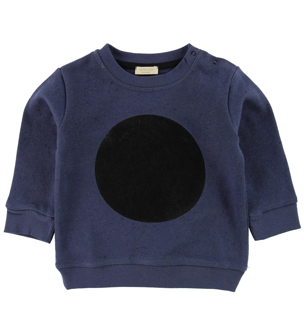 Minipop Sweatshirt - Navy m. Sort Cirkel