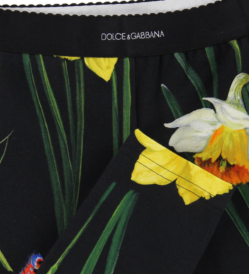 Dolce & Gabbana Leggings - Sort m. Blomster