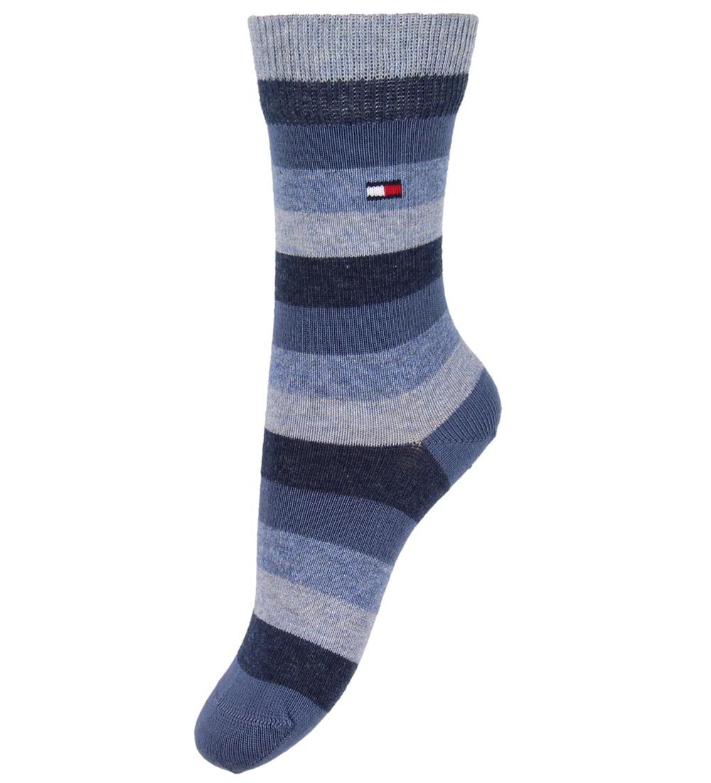 Tommy Hilfiger Strømper - 2-pak - Stripe - Blåstribet/Navy