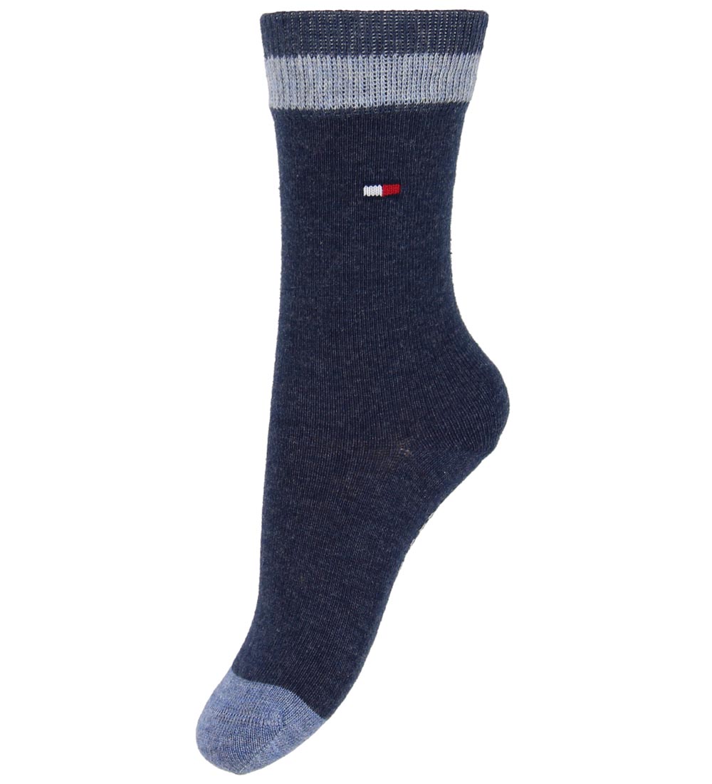 Tommy Hilfiger Strømper - 2-pak - Stripe - Blåstribet/Navy