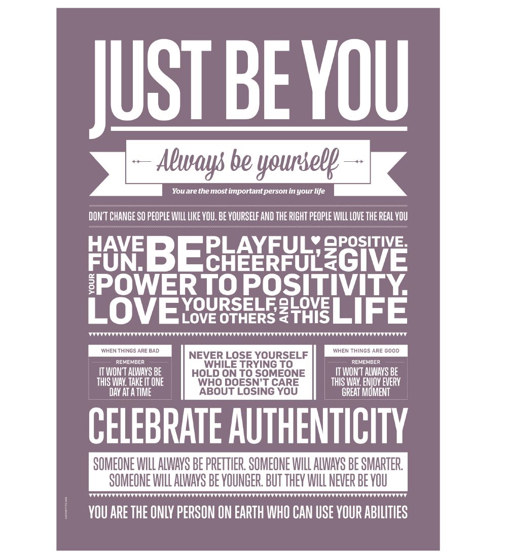 I Love My Type Plakat - A3 - Love Typography - Just Be You