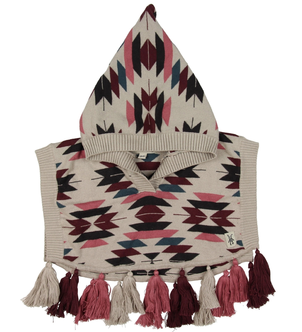 Small Rags Poncho - Lysebrun m. Mønster