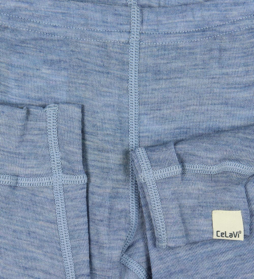 CeLaVi Leggings - Uld - Blåmeleret