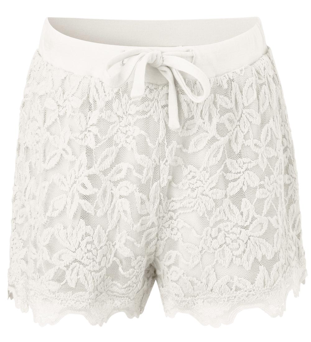 Rosemunde Shorts - Hvid m. Blonder