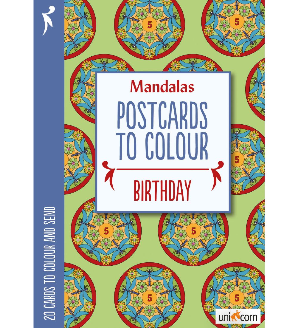 Mandalas Postkort - 20 stk - Fdselsdag