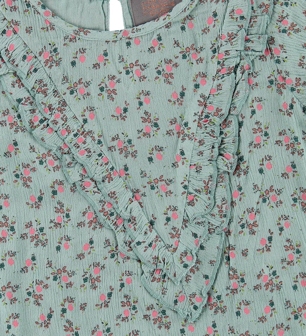 Creamie Top - Mint Grn m. Blomster