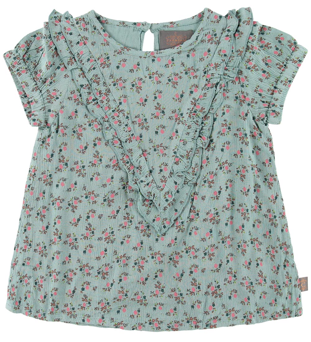 Creamie Top - Mint Grn m. Blomster