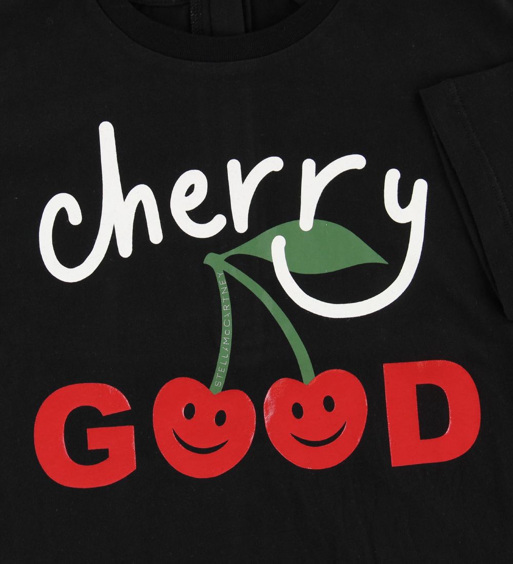 Stella McCartney Kids Kjole - Sort m. Kirsebær/Tekst