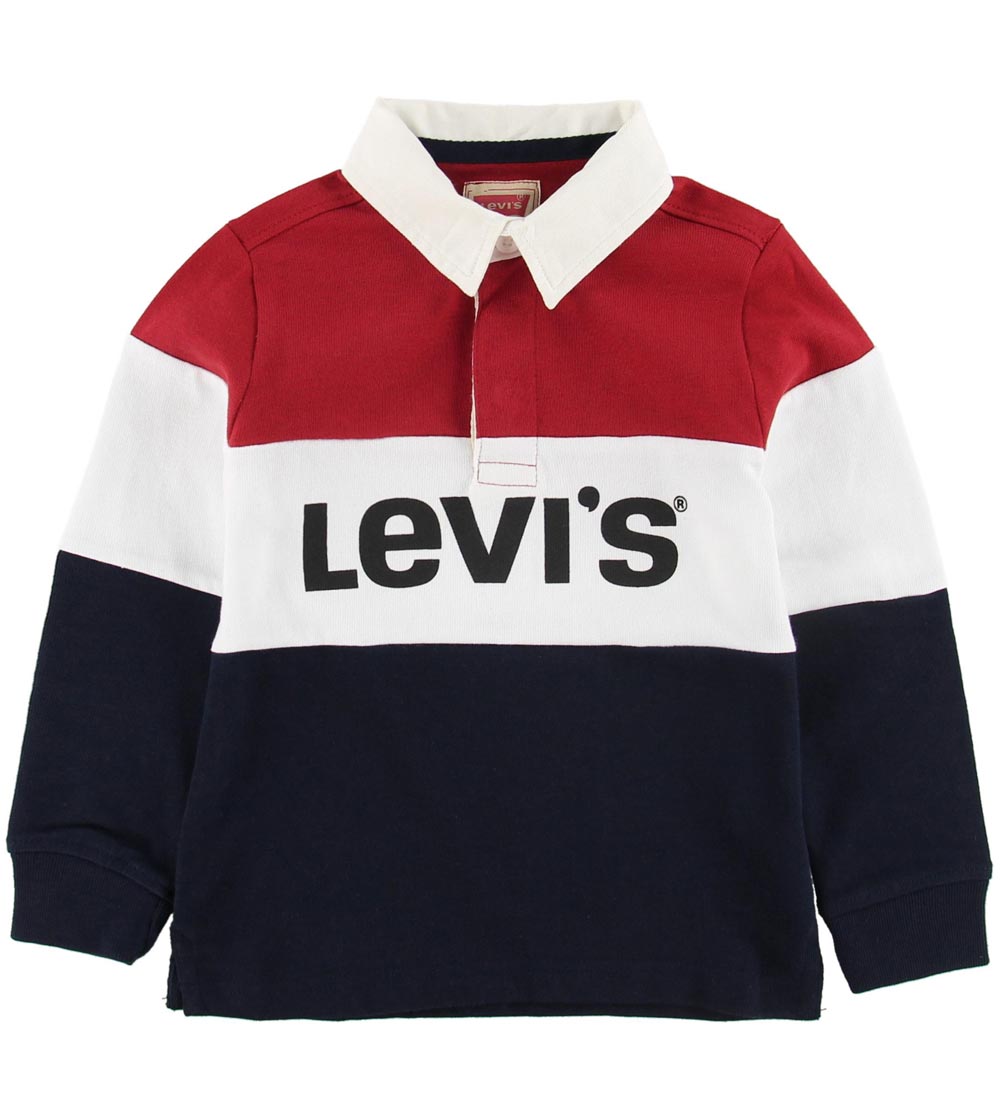 Levis Polo Bluse - Navy/Rd/Hvid m. Logo
