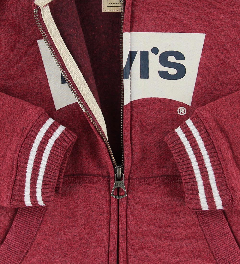 Levis Cardigan - Rødmeleret m. Logo