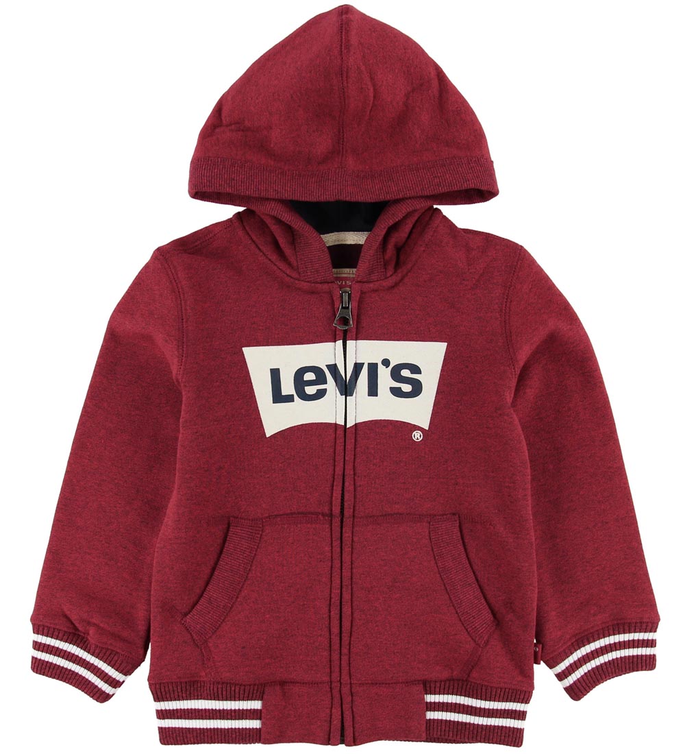 Levis Cardigan - Rødmeleret m. Logo