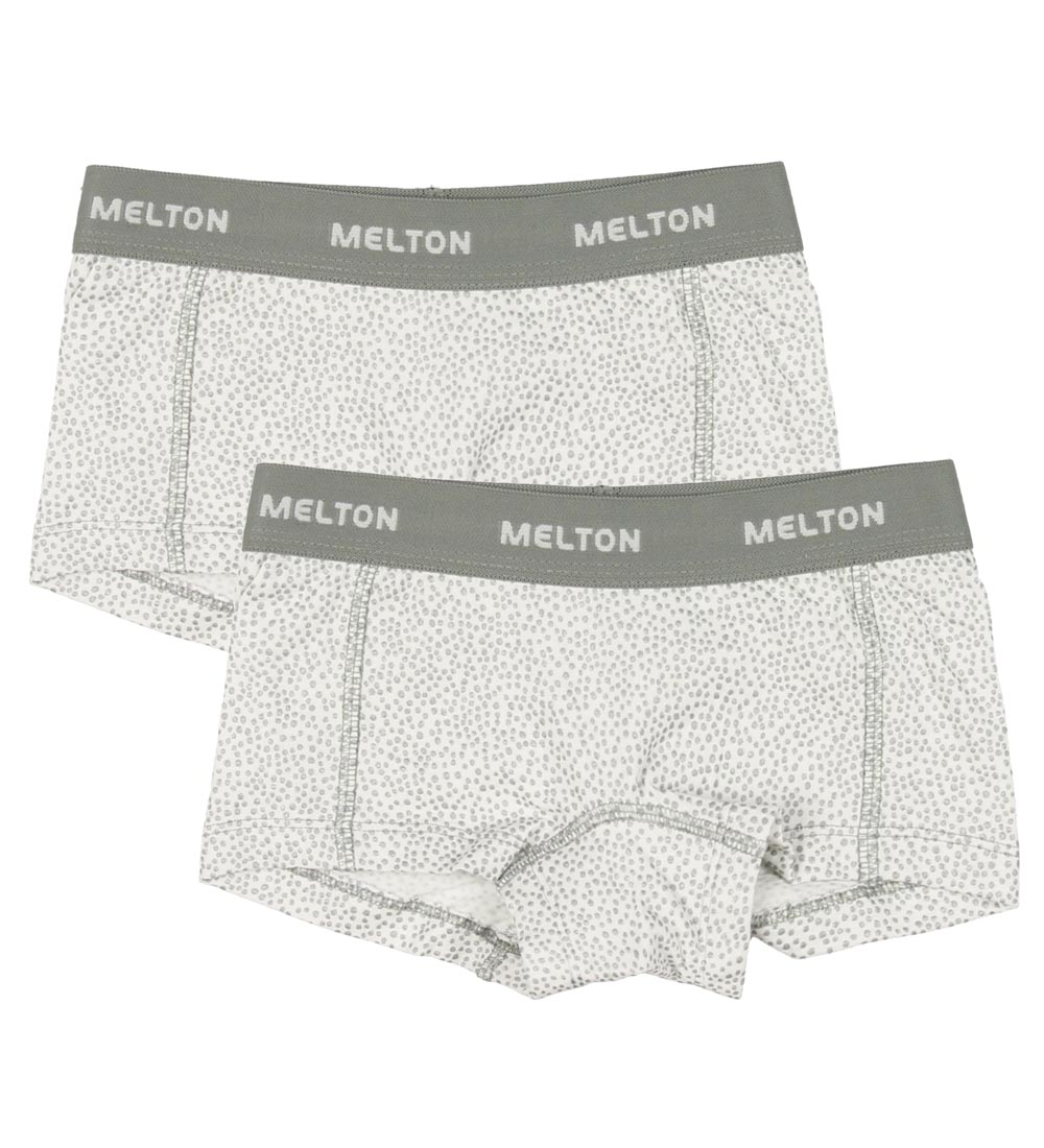 Melton Hipsters - 2-pak - Hvid m. Glimmerprikker