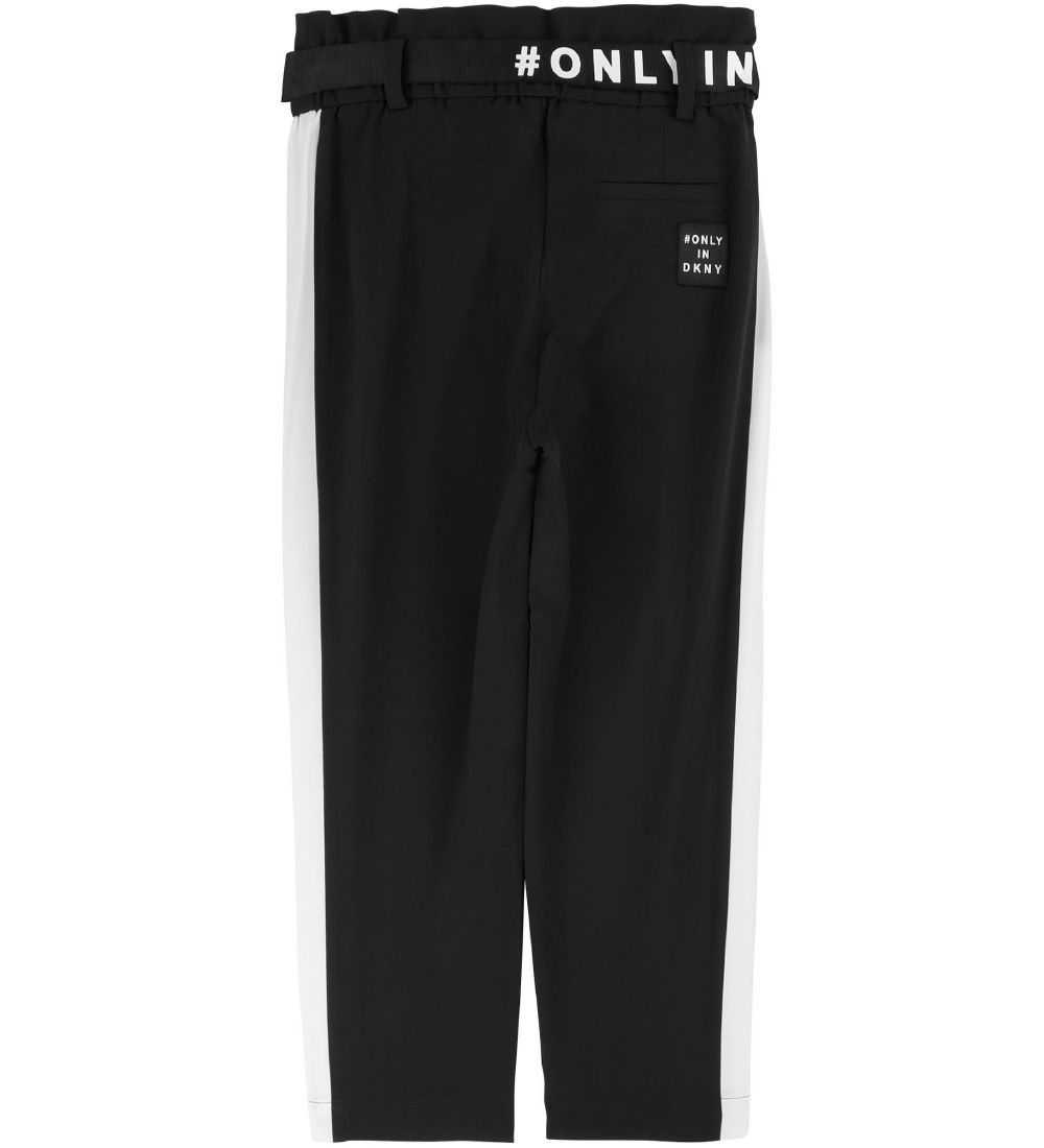 DKNY Bukser m. Bælte - Sort m. Hvid