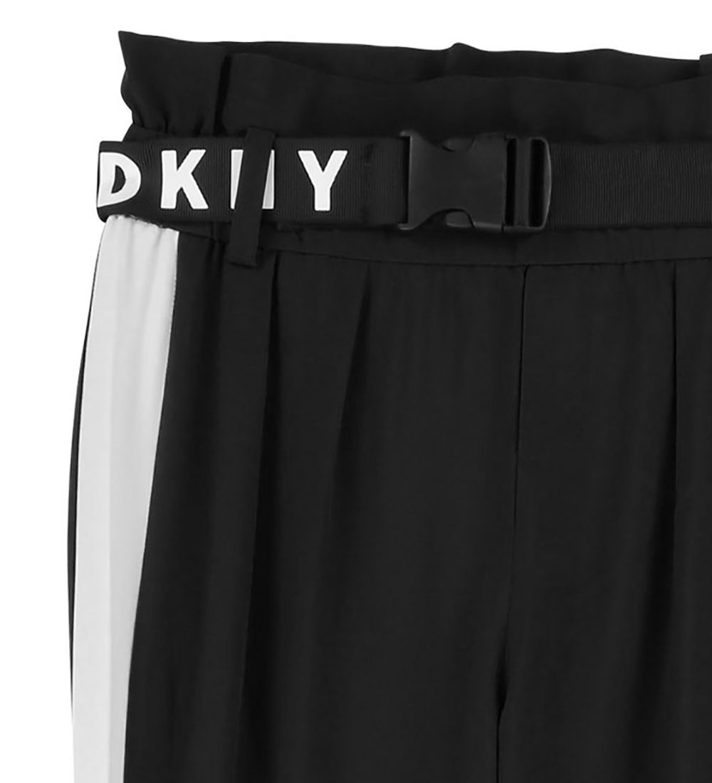 DKNY Bukser m. Bælte - Sort m. Hvid