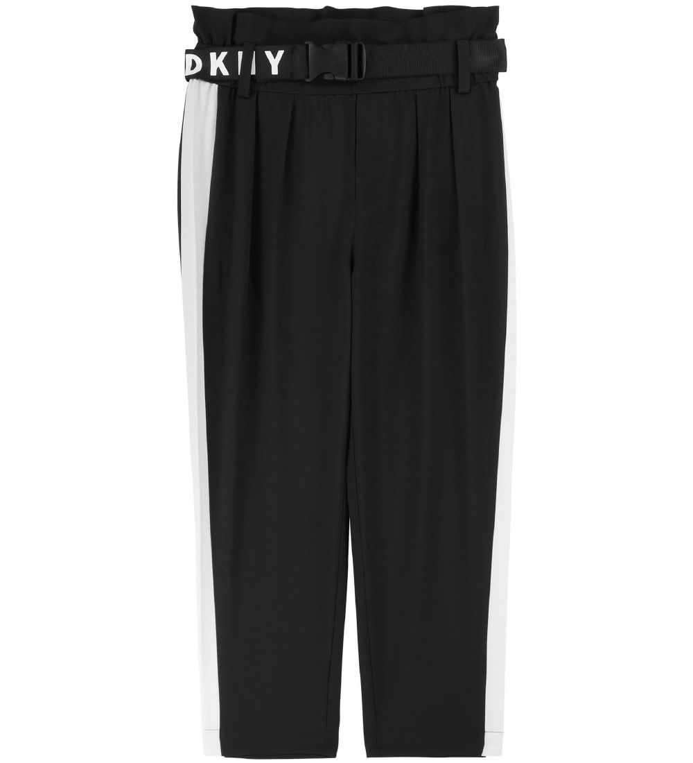 DKNY Bukser m. Bælte - Sort m. Hvid