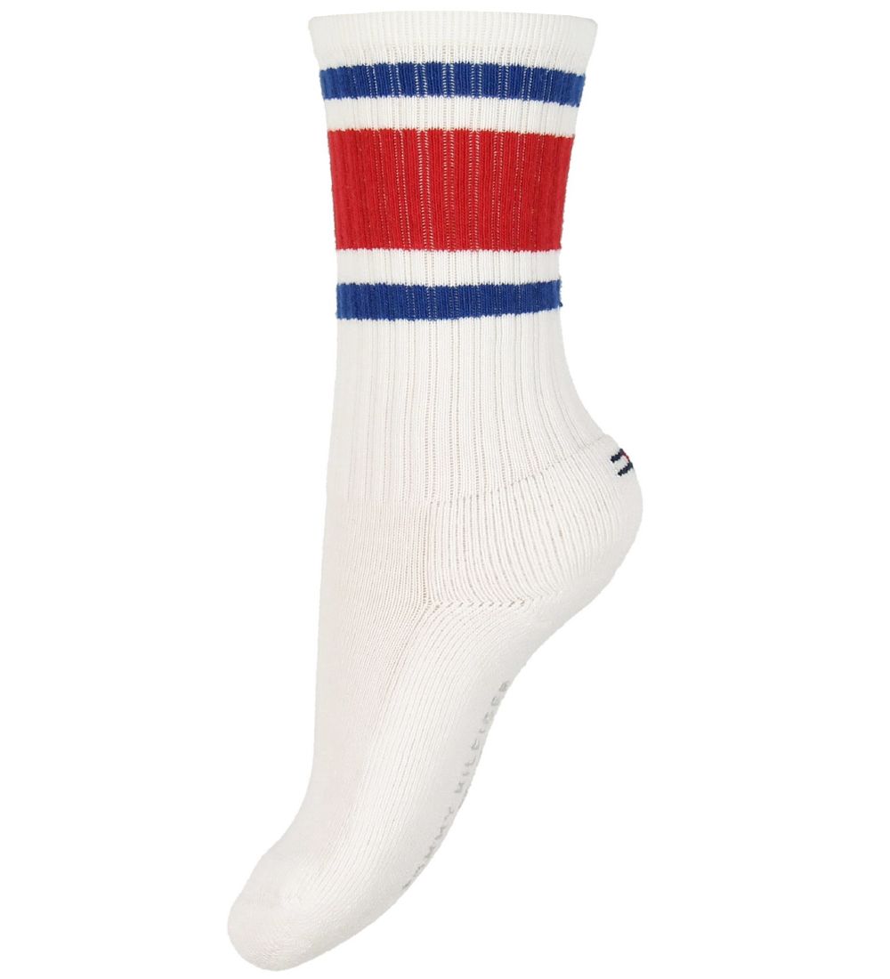 Tommy Hilfiger Strømper - 2-pak - Flag - Hvid m. Rød