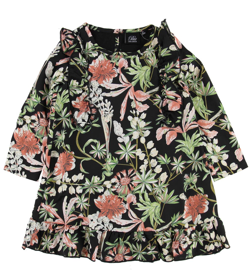 Petit by Sofie Schnoor Kjole - Sort m. Blomster
