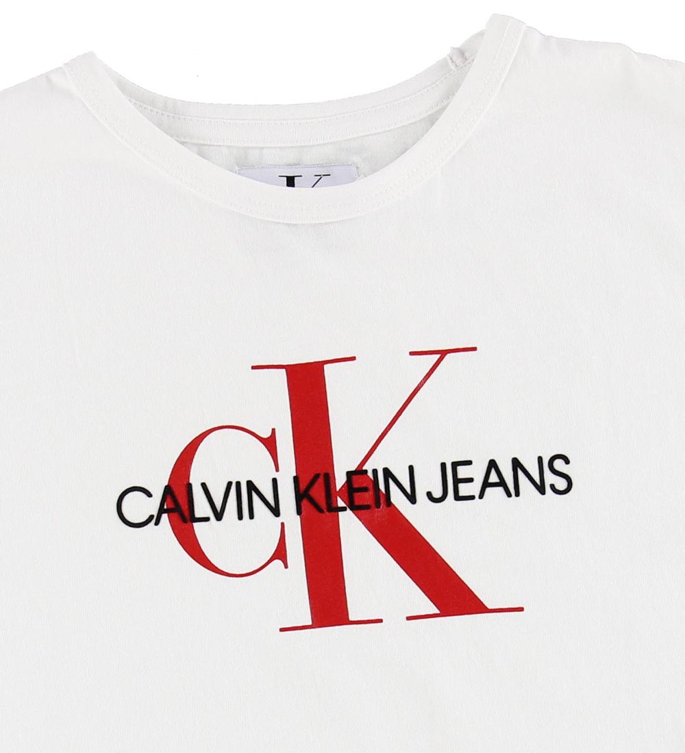 Calvin Klein T-shirt - Hvid/Rd m. Logo