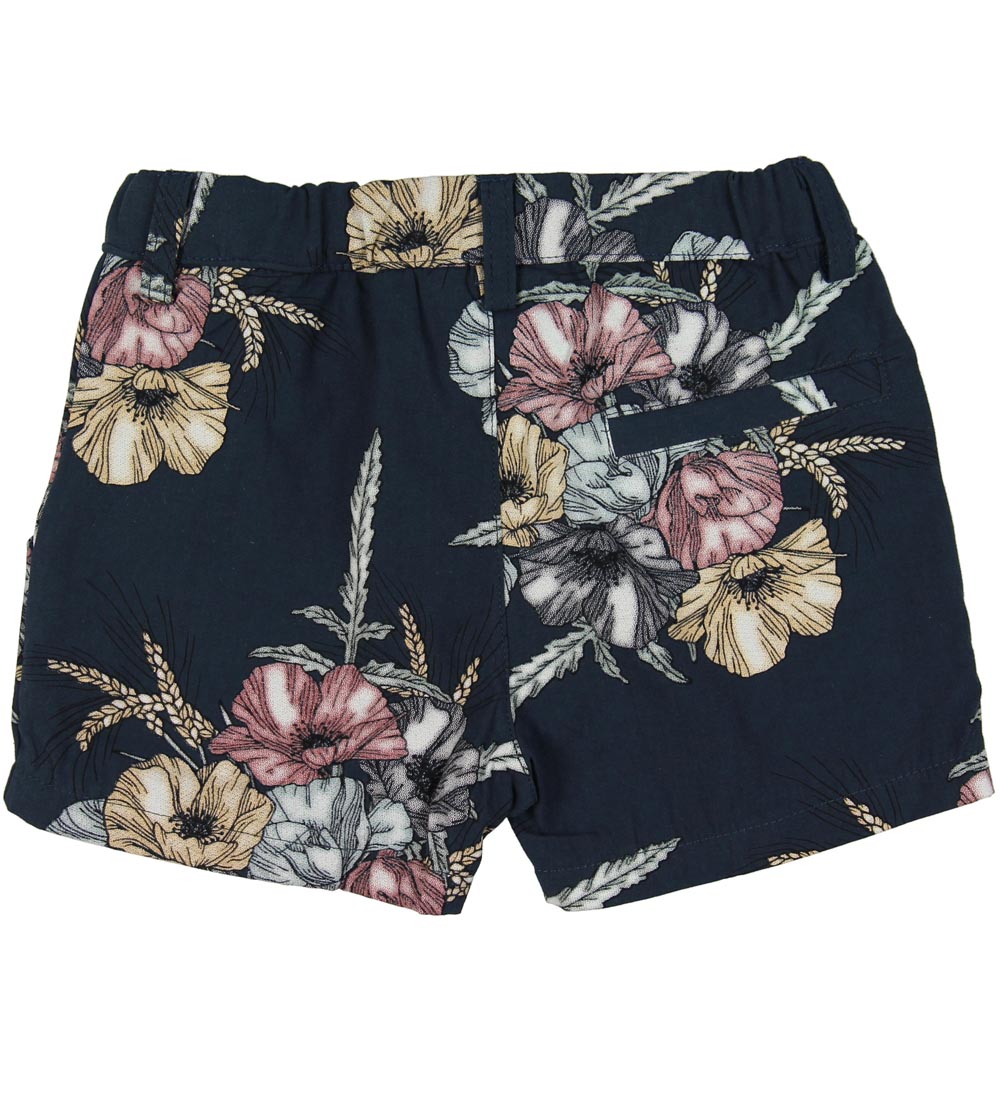 En Fant Shorts - Navy m. Blomster