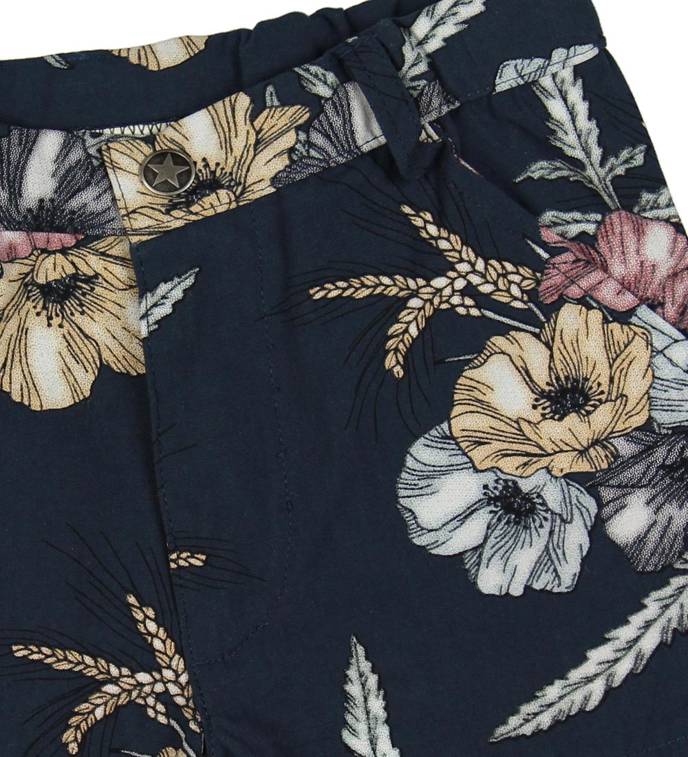 En Fant Shorts - Navy m. Blomster