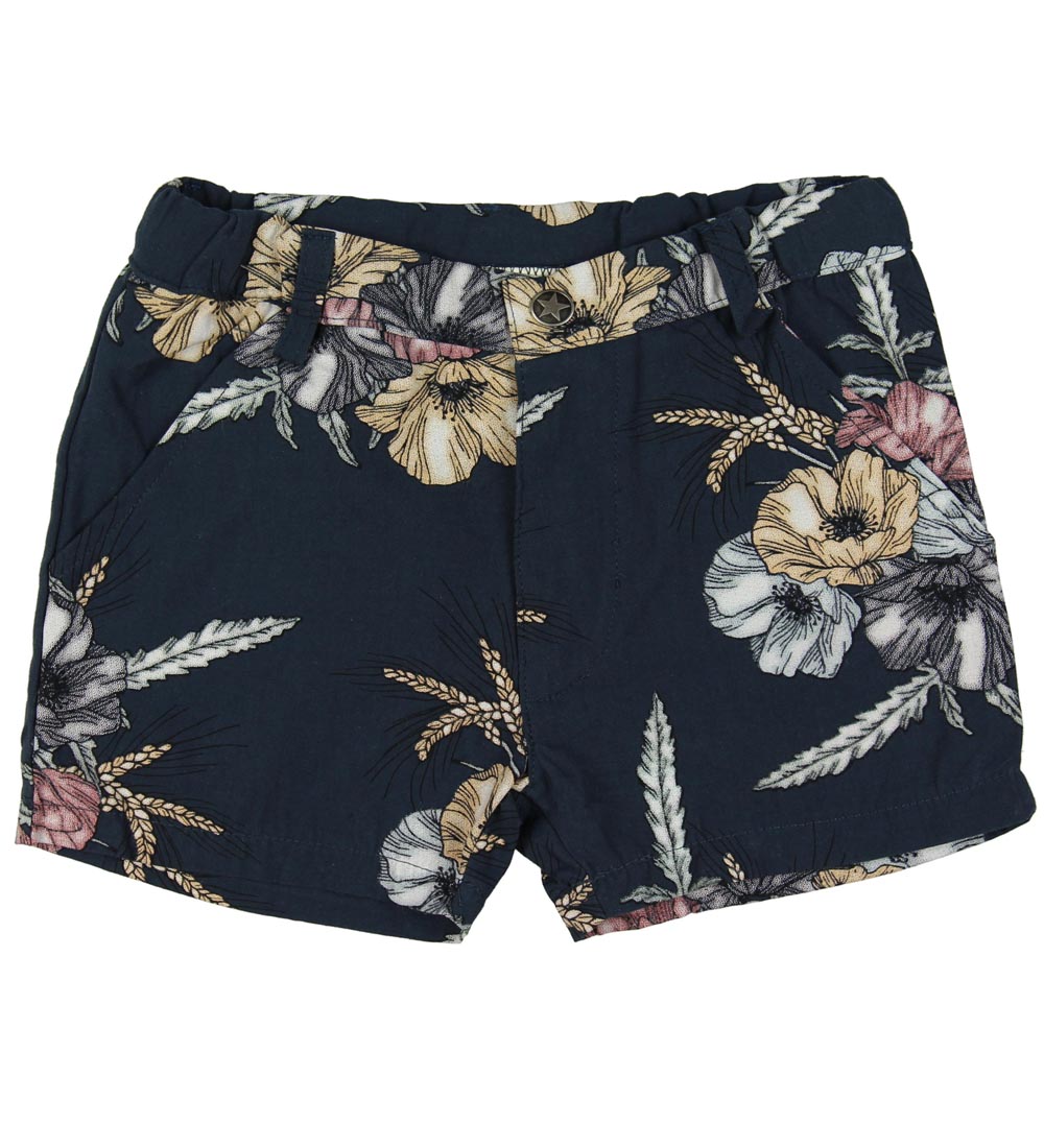 En Fant Shorts - Navy m. Blomster