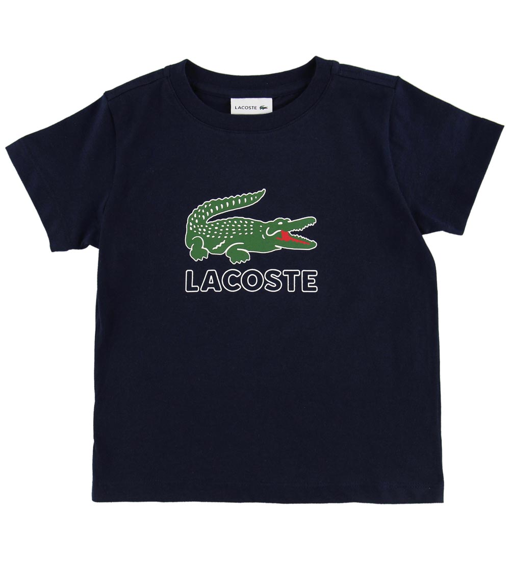 Lacoste T-shirt - Navy m. Krokodille