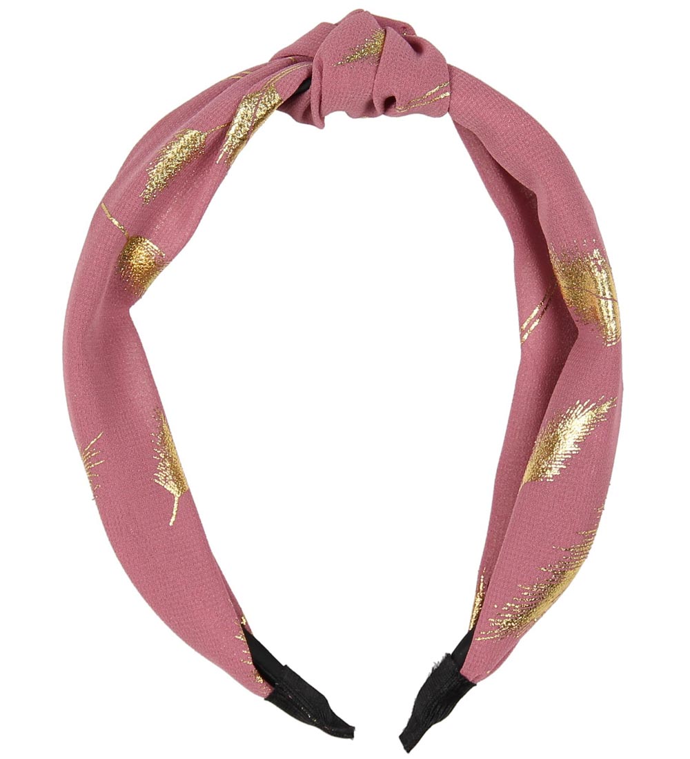 Lehof Hårbøjle - Fie - Rosa m. Guld Fjer