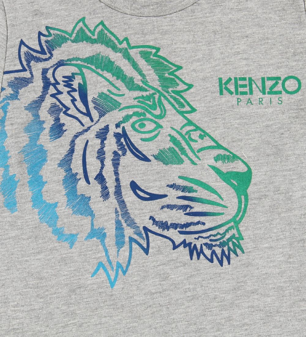Kenzo T-shirt - Floyd - Grmeleret m. Tiger