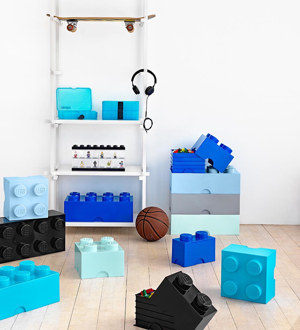 LEGO Storage Opbevaringskasse - 2 Knopper - 25x13x18 - Bl
