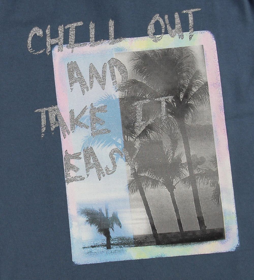 Me Too T-shirt - Navy m. Pastelprint