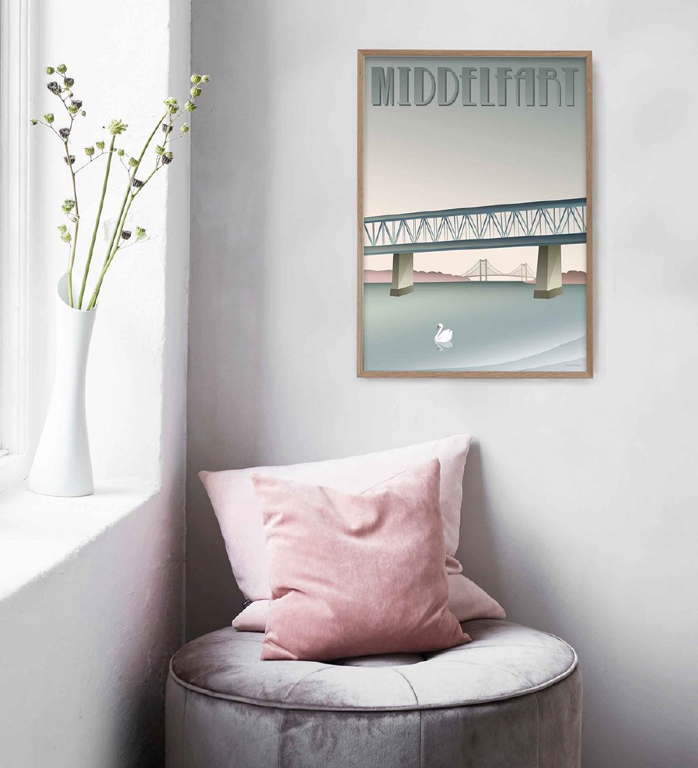 Vissevasse Plakat - 50x70 - Middelfart - Den Gamle Bro