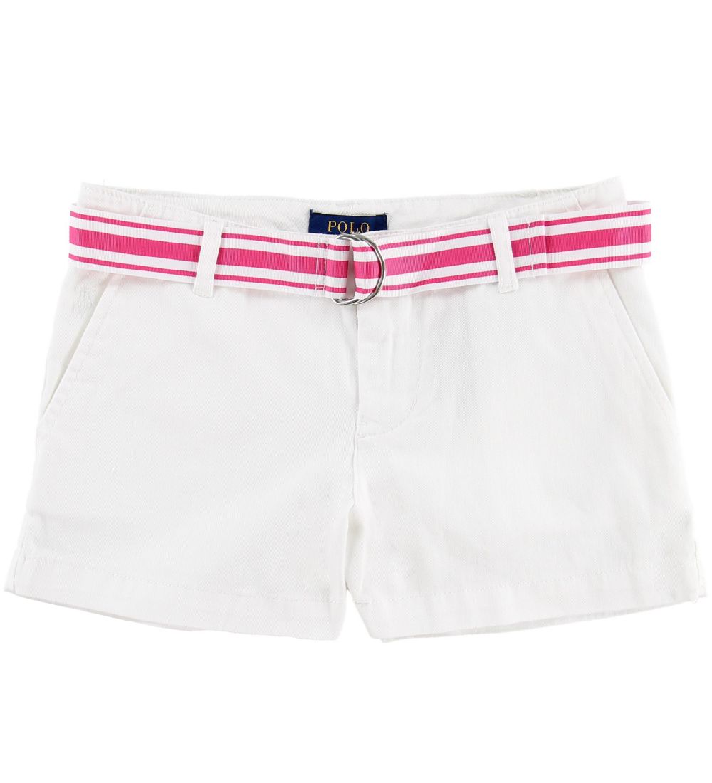 Polo Ralph Lauren Shorts - Hvid m. Pink