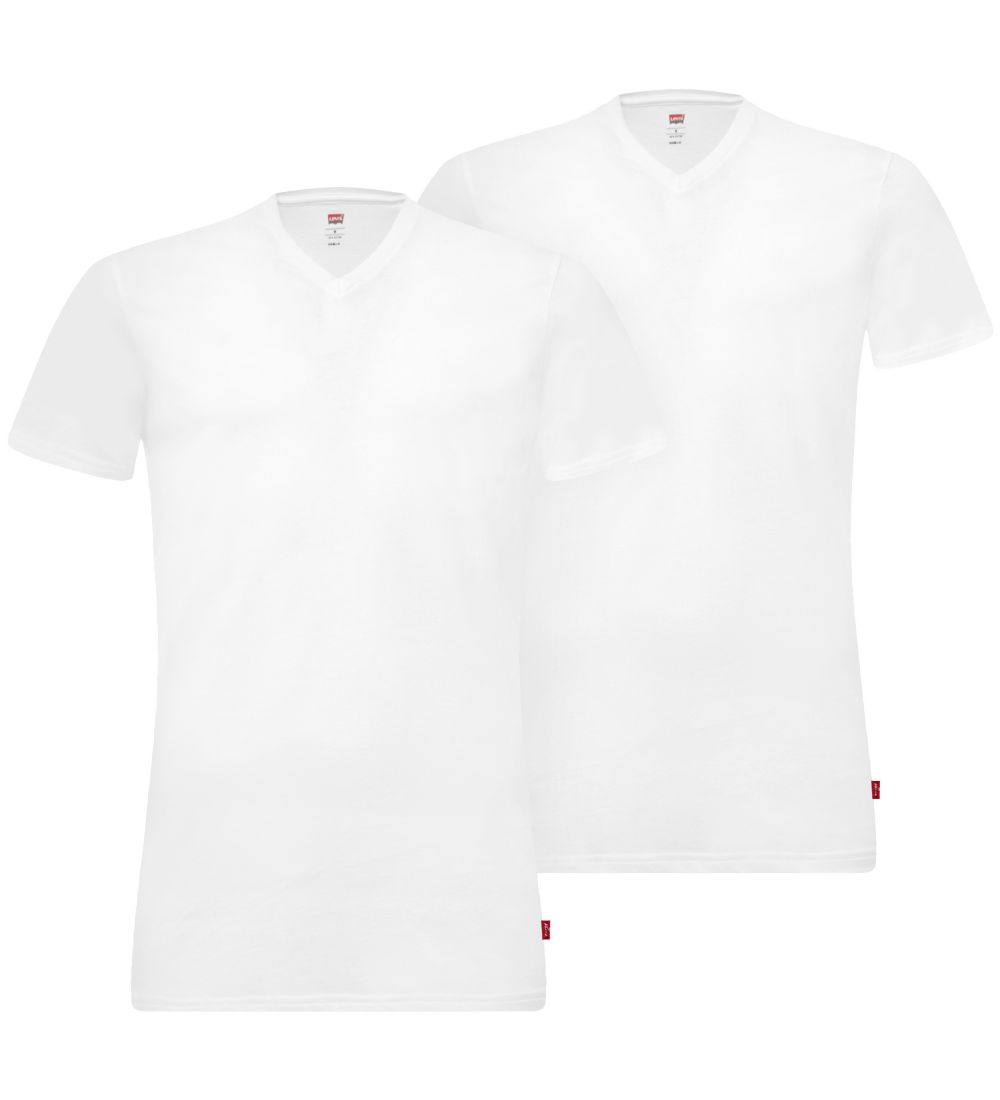 Levis T-shirt - 2-pak - V-Neck - Hvid