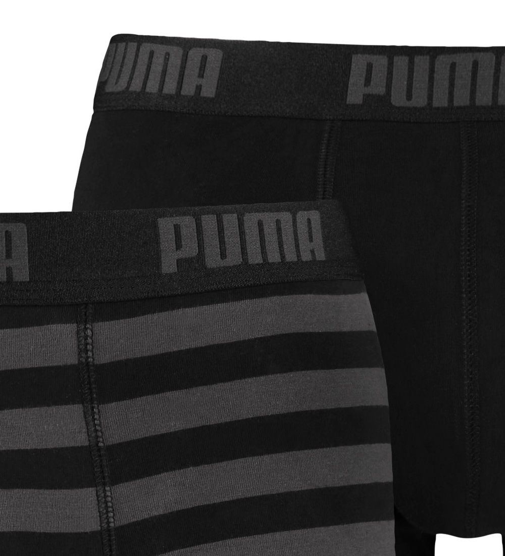 Puma Boxershorts - 2-pak - Stripe - Sort/Gr
