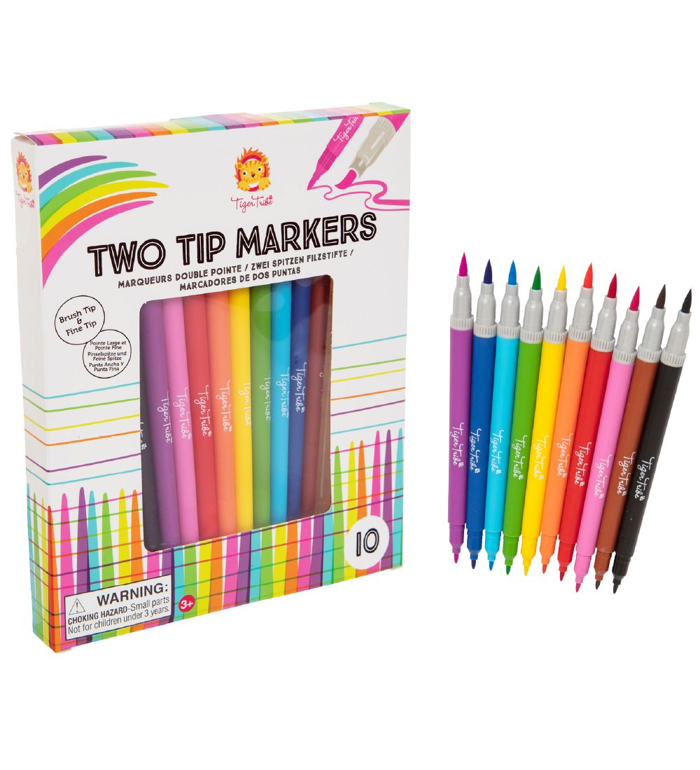 Tiger Tribe Farver - 10 stk - Two Tip Markers