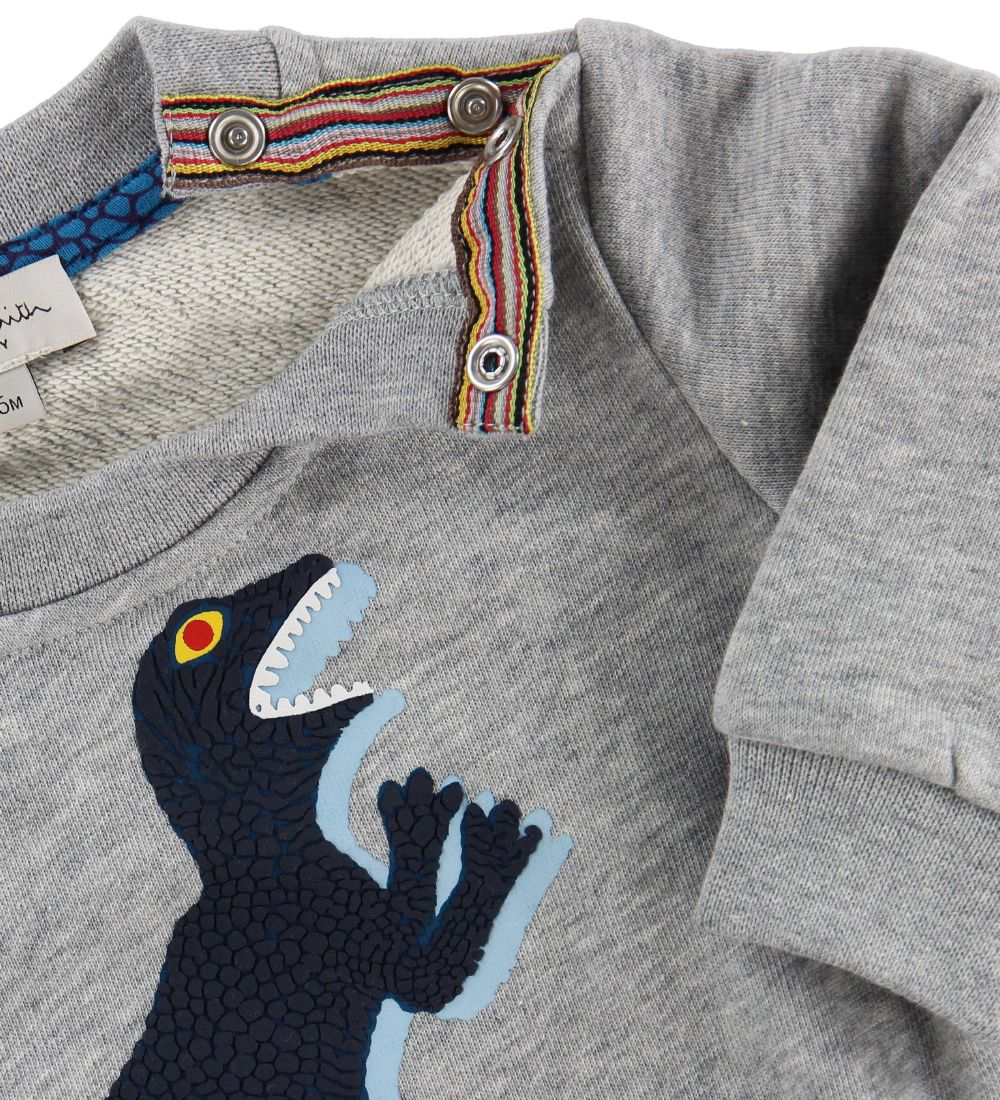 Paul Smith Baby Sweatshirt - Ventura - Gråmeleret m. Dinosaur