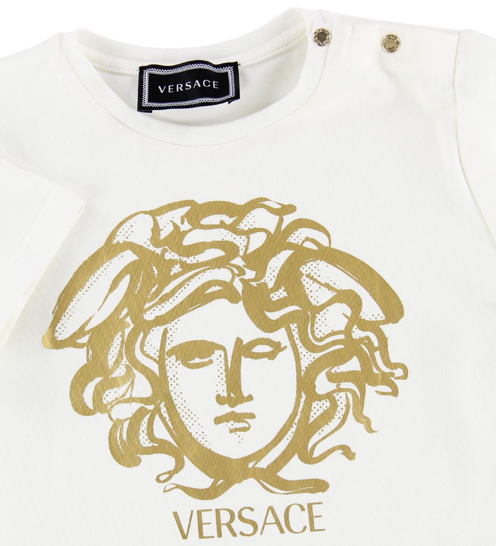 Versace T-shirt - Creme m. Guld