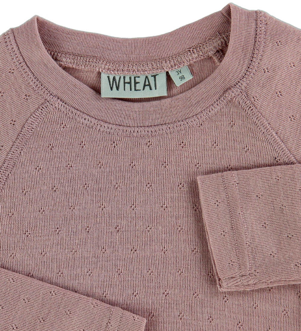 Wheat Bluse - Uld - Rosa m. Hulmønster