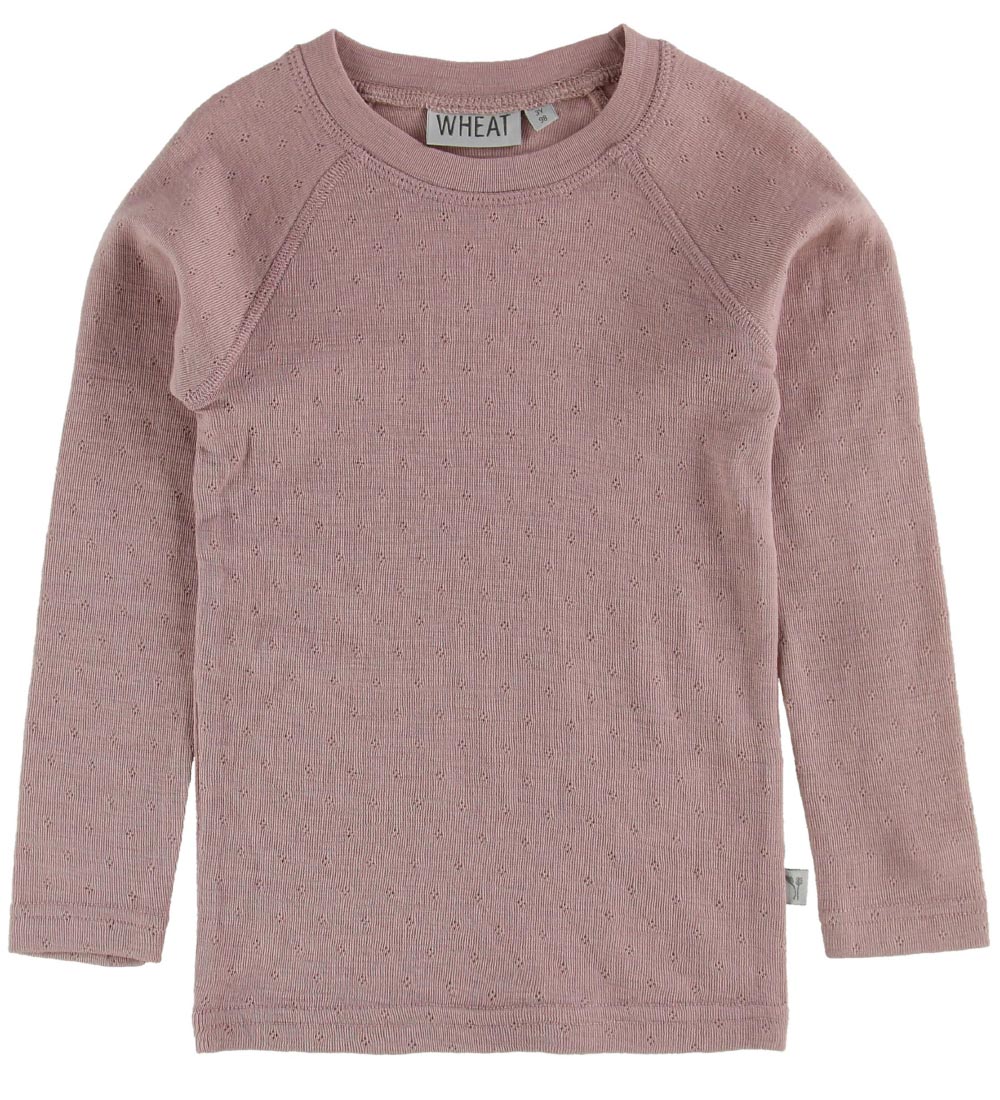 Wheat Bluse - Uld - Rosa m. Hulmønster